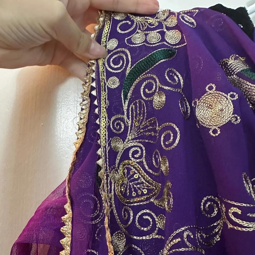 Ethnic Indian Wear Purple and Red Maxi Dress - Picture 12 of 15